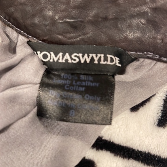 THOMAS WYLDE STUNNING SILK LEATHER MIDI DRESS - Picture 8 of 9